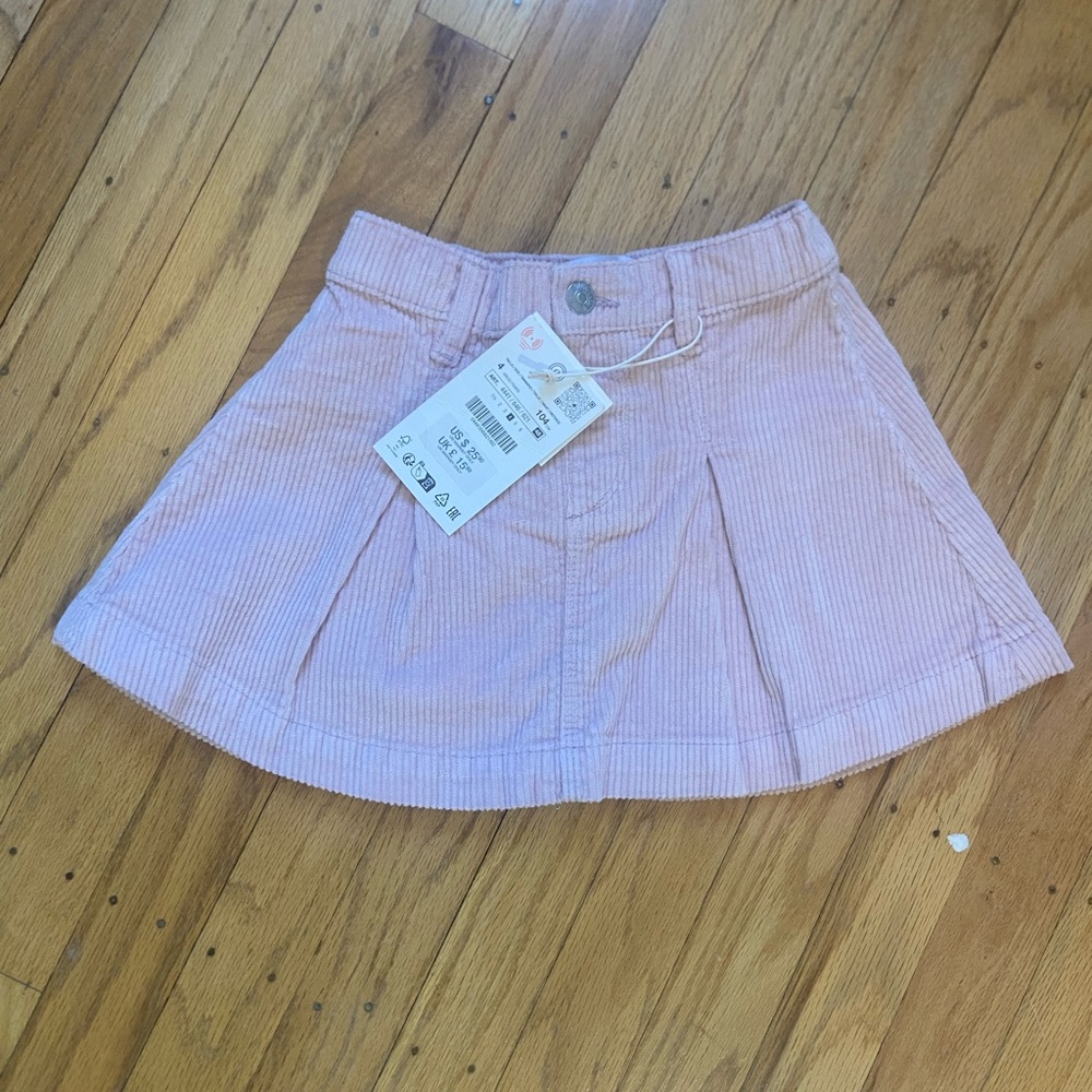 NWT Zara Kids Pink Corduroy Skirt